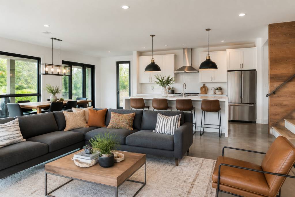 Living room kitchen open plan : idées d’aménagement pour un espace convivial